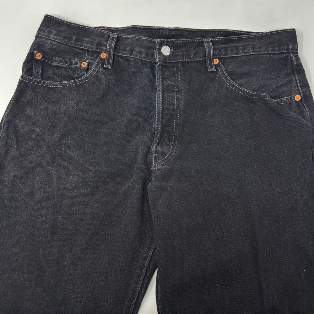 Vintage Levis 501xx Original Fit Straight Leg Black Denim Jeans Mens 36x30